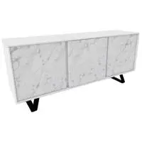 Secret Sideboard Ceramic Marble Doors White